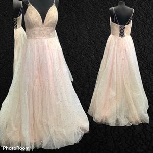 Sherri hill blush gold dress